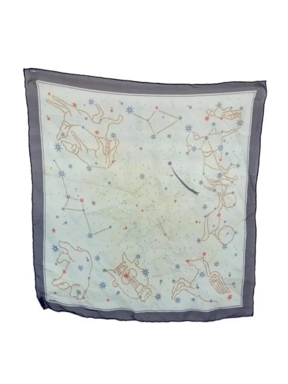 Hermes Carre 45 Gavroche Scarf Silk Zodiac Constellation Pattern All Over Print